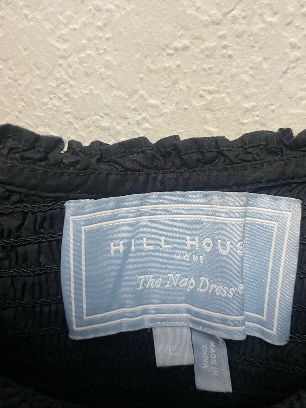 Hill House The Louisa Nap Dress Smocked Puff Sleeve Midi Black Large - Picture 4 of 5